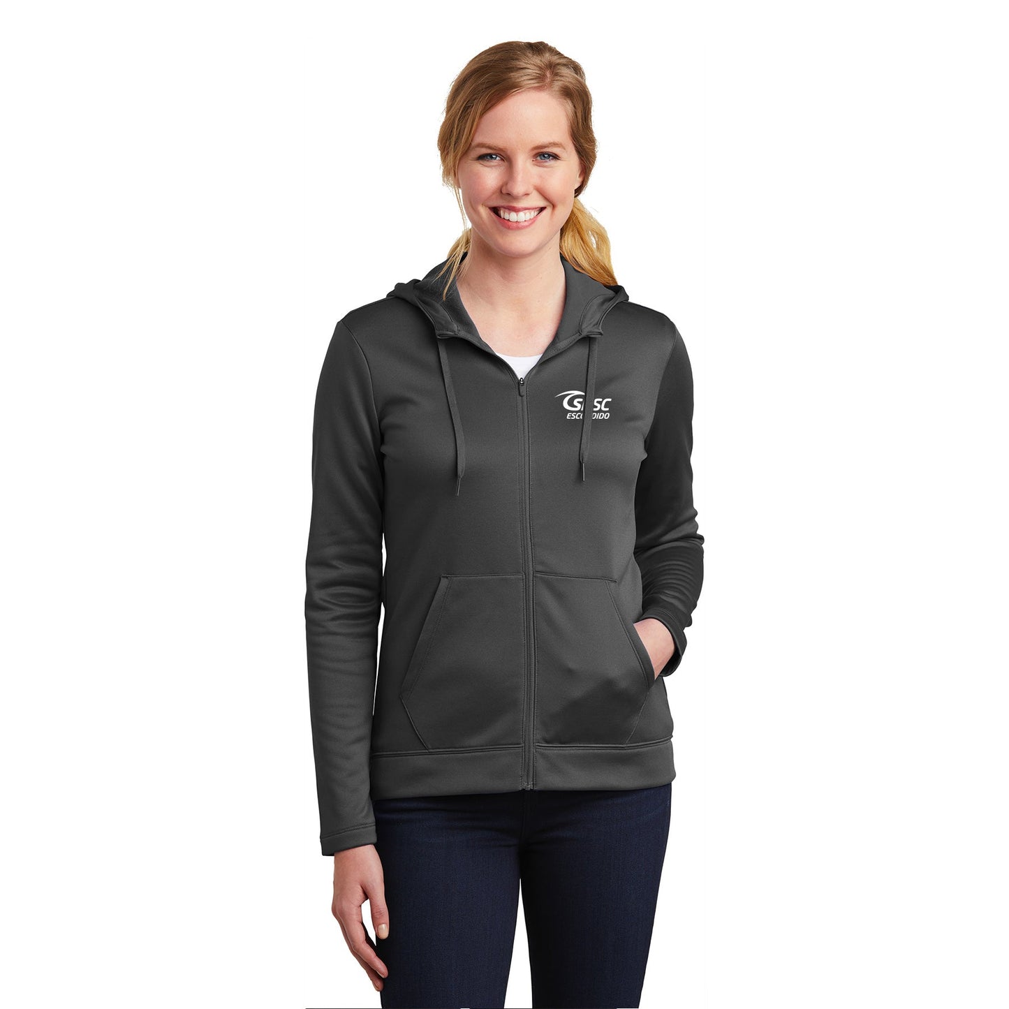 SDSC ESCONDIDO EMBROIDERED LOGO NIKE LADIES THERMA-FIT FULL-ZIP FLEECE HOODIE