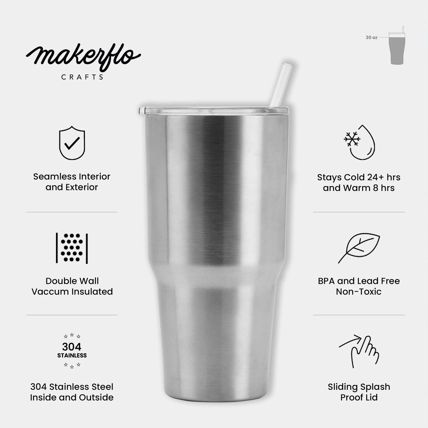 SDSC 30oz Stainless Steel Tumbler