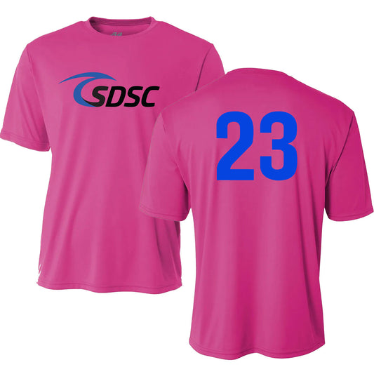 SDSC LOGO PERFORMANCE SHORT SLEEVE TEE - ROYAL NUMBERS
