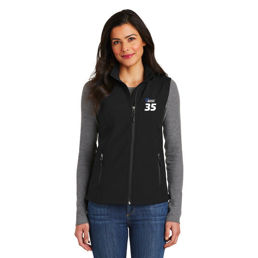 SDSC LOGO WITH NUMBER LADIES CORE SOFT SHELL VEST